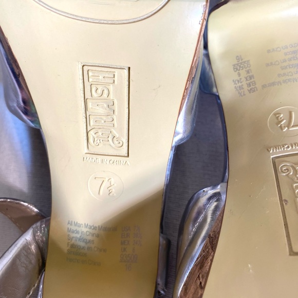 Silver high heeled open toe platform Halloween high heels. - Picture 4 of 16